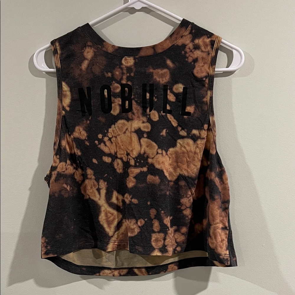 NOBULL Women's Black and Brown Tie-Dye Muscle Tee